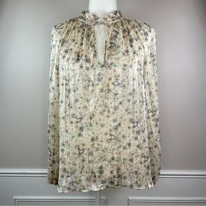 H&M Long Sleeve V-Neck Blouse with Smocking. SZ:XS.